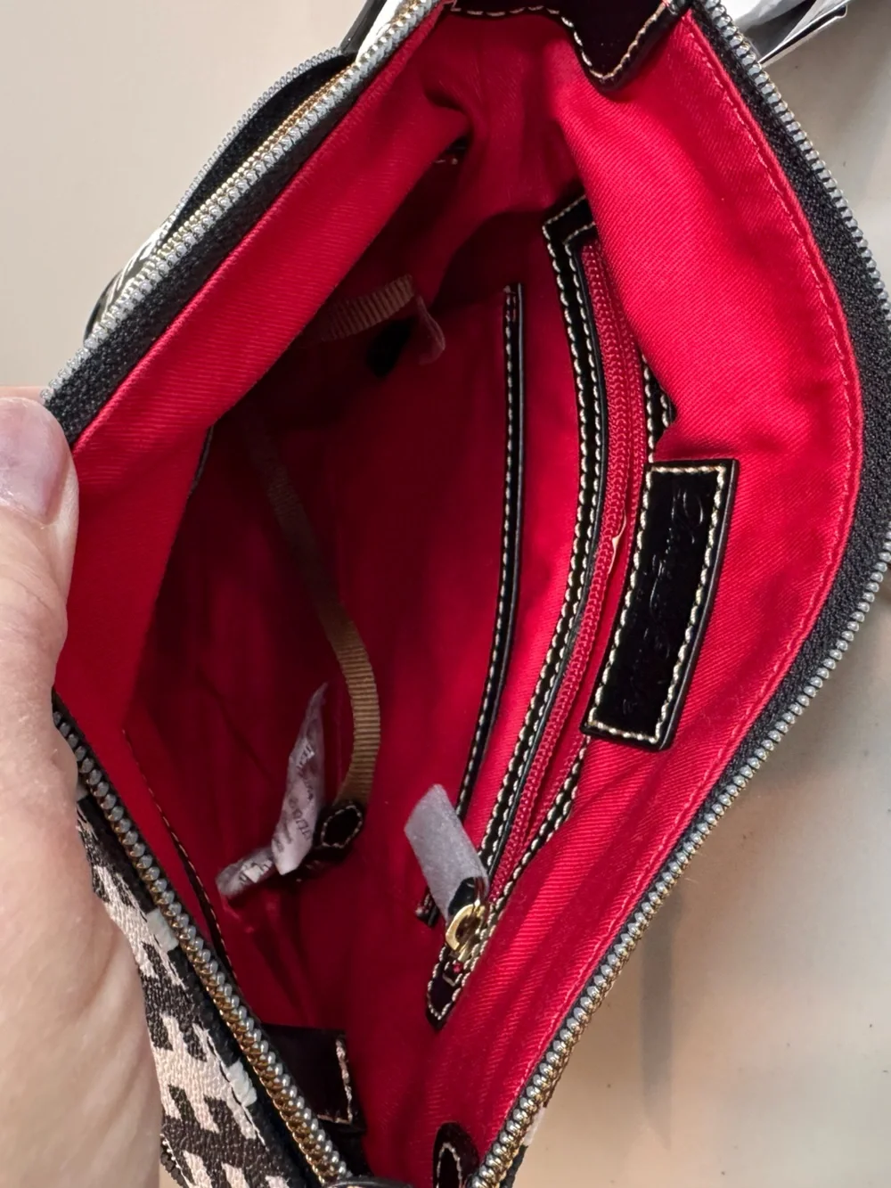 Dooney & Bourke Black and White Geometric Crossbody Bag